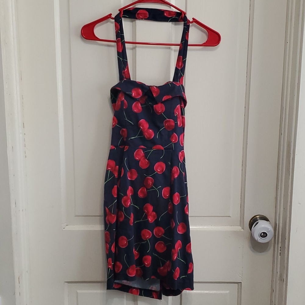 Ixia Cherry Print retro dress small